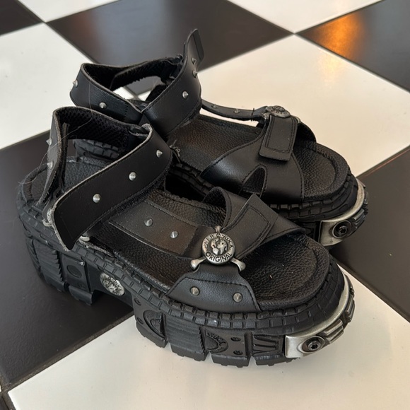 NEW ROCK PLATFORM SANDALS BLACK TANK M-BIOS130-C7 - Picture 6 of 11